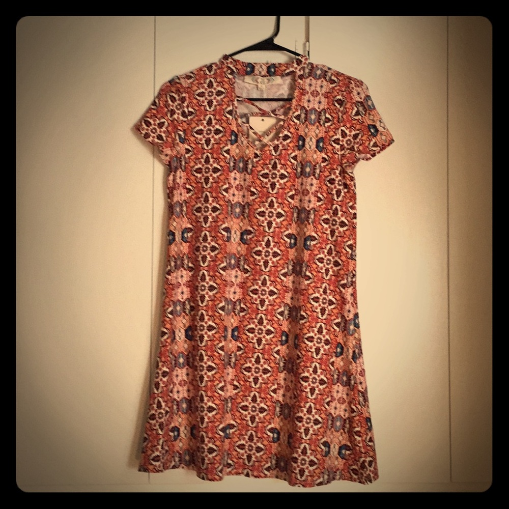 Pink Rose summer patterned dress